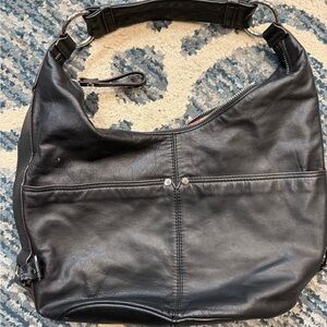 Tignanello Black Leather Shoulder Bag